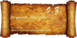 Orgonik Zénó névjegykártya